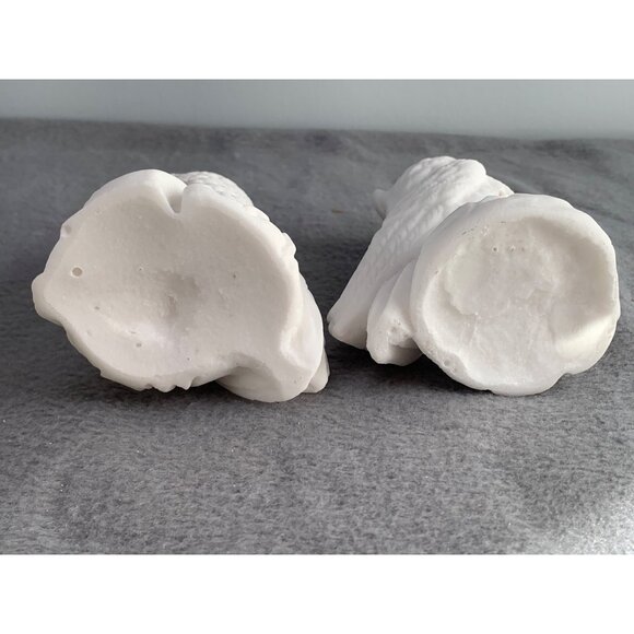 Vintage Italian Alabaster Owl Figurines with Yellow Eyes 1980s - Picture 11 of 16